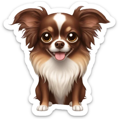 chocolate long haired chihuahua sticker