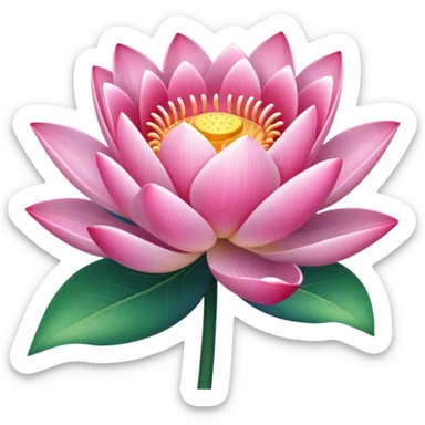 Pink Lotus lilly with longer stem sticker