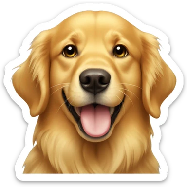 Golden retriever with sunflower in mouth sticker