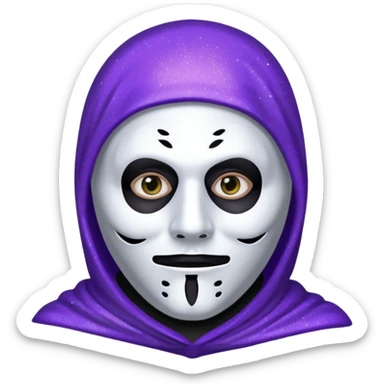 Glitter Purple and Cian police with ghostface mask sticker