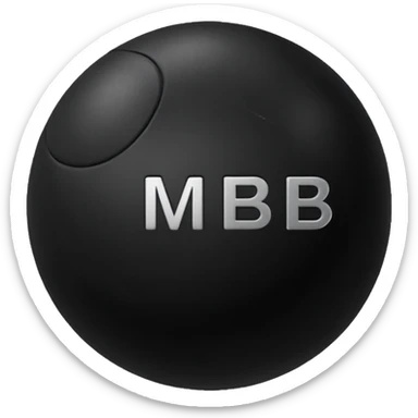 Black pull Ball with MB written on it. Nothing else no holes or anything. sticker