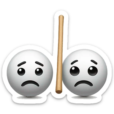 2 balls and a stick sticker