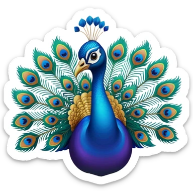 i want a peacock, multiple colors, relatively abstract, bright gradient sticker