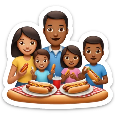 cookout with black family mom,dad,daughter,son, and baby sticker