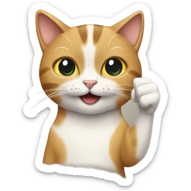 A cat giving a thumbs-up. sticker