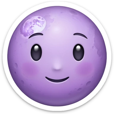 realistic Light purple moon sticker