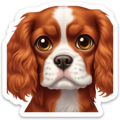 Ruby coloured cavalier King Charles full body no white fur all red fur sticker