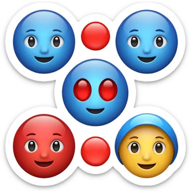 I want to have an emoji in the form of the letters AI in blue surrounded by a red circle sticker