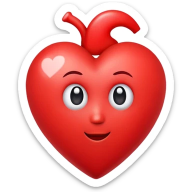 Corazón rojo de cabeza  sticker