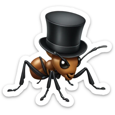 Ant with top hat sticker