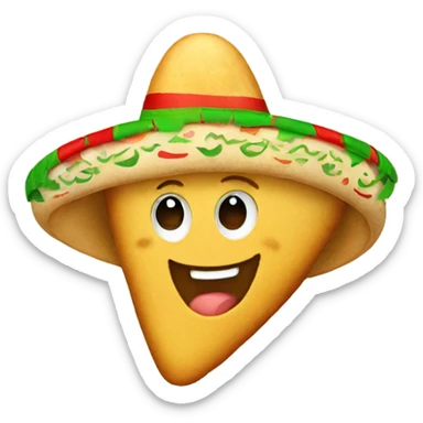 Smiling taco wearing a winter hat sticker