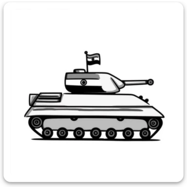Hand-drawn Indian Army tank with Indian tricolor markings sticker