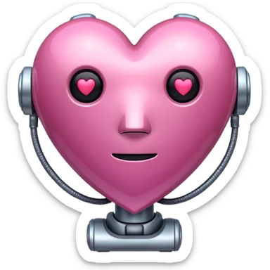 pink robot heart emoji sticker