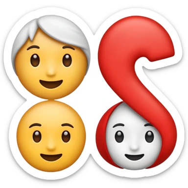 🔰 this emoji convert into left side red colour and right side colour into white and this shape only sticker