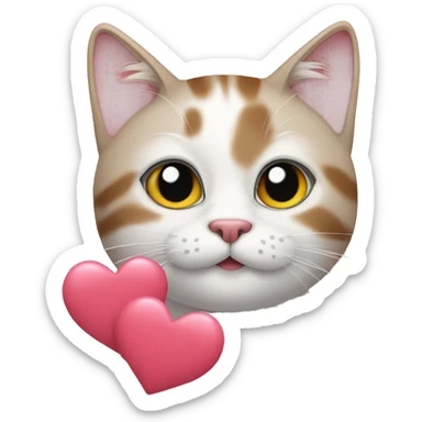 Cat with hearts sticker