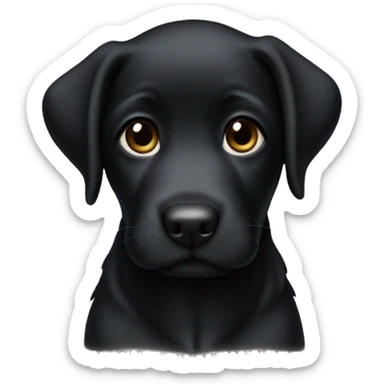 Black lab puppy sticker