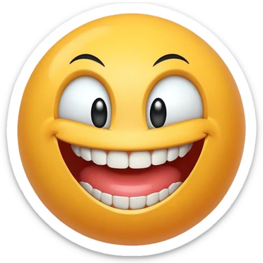 Smiling ball showing teeth  sticker