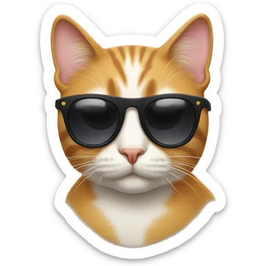 Cat with sunglasses sticker
