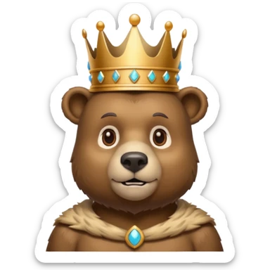 Bear with bronze crown — strong and gentle sticker