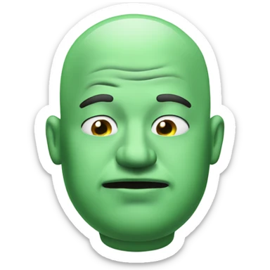 Fat bald guy with green smoke out of mouth bad breath sticker