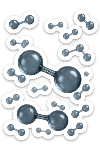 molecole di ossigeno che volano realistiche  sticker