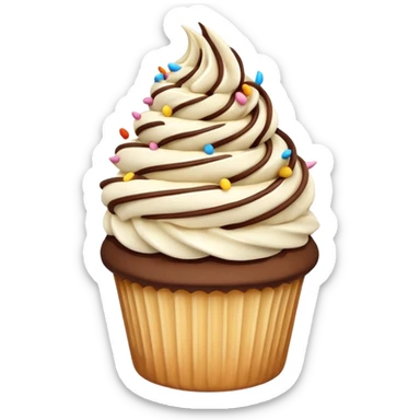 Vanilla & chocolate twist soft serve cupcake sticker
