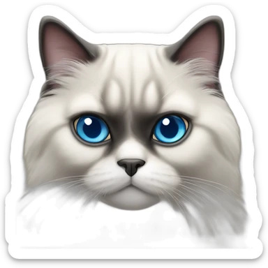 himalayan cat -blue eyes - dark face and pigeon sticker
