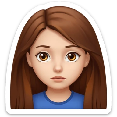 A girl doing a suspicious face sticker