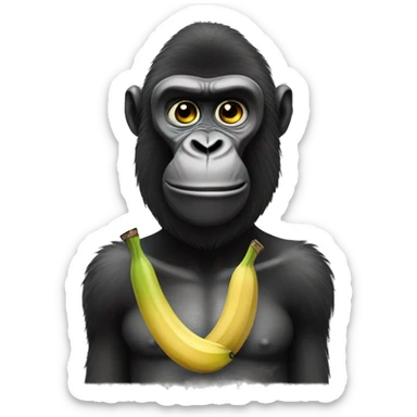 Emoji Seeker gorilla banana sticker