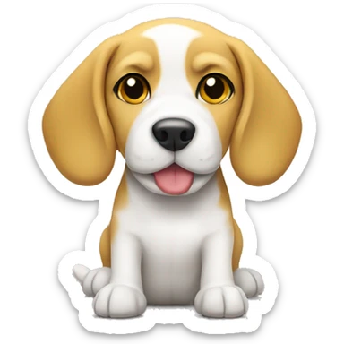 Yellow and white beagle puppy sticker