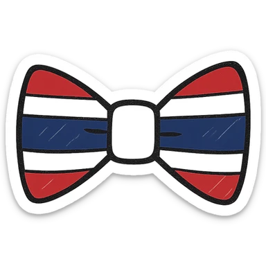 bow tie with Thailand flag colors, minimal style sticker