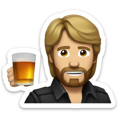 Chuck Norris drinking whiskey looking cool sticker
