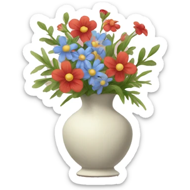 vase with flowers  sticker