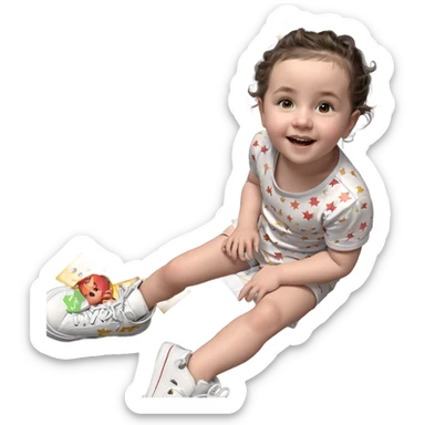 loli girl sitting with star sticker