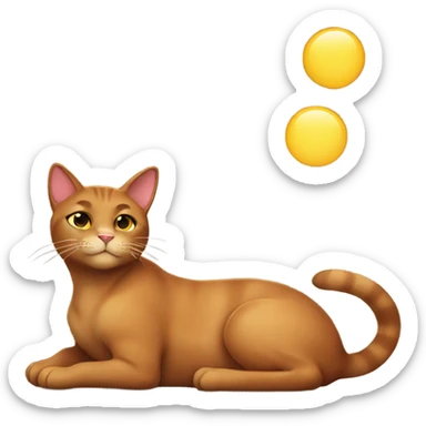 brown cat sunbathing  sticker