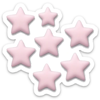 3 pastel pink stars of different sizes sticker