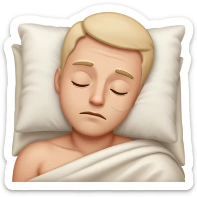 A man trying not to fall asleep  sticker