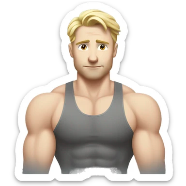 European pale Guy doing workout  sticker