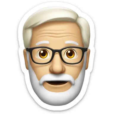 62 years blond old man with a very light beard with lunettes glasses sticker