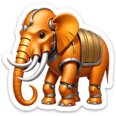 Little completely orange mammouth cyborg sticker