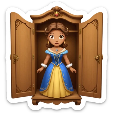 A middle-aged lady character from the fairy tale Beauty and the Beast — she was turned into a wardrobe by magic, while retaining the wardrobe's original form and having an anthropomorphic face. sticker