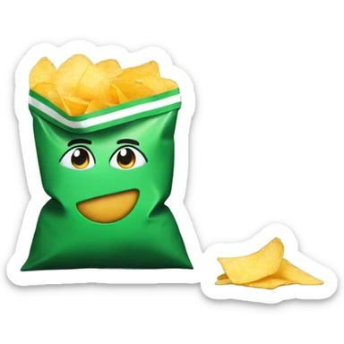 Green lays bag of chips sticker