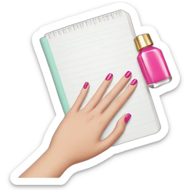 notebook + manicure sticker