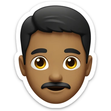 boy with goatee and mustache black hair, olive coloured skin, tanned sticker