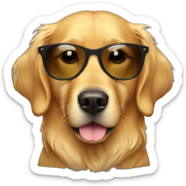 golden retriever wears sunglass sticker