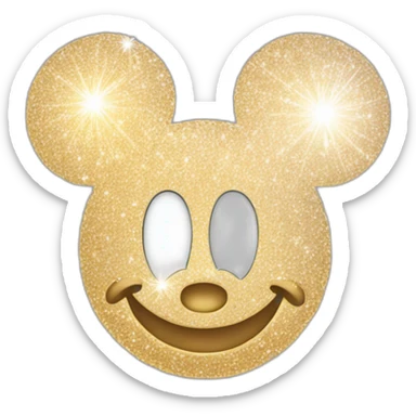 Platinum Mickey Mouse Face with Sparkles sticker