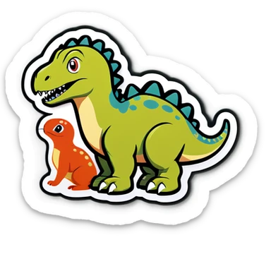 Dinosaur and rabbit  sticker