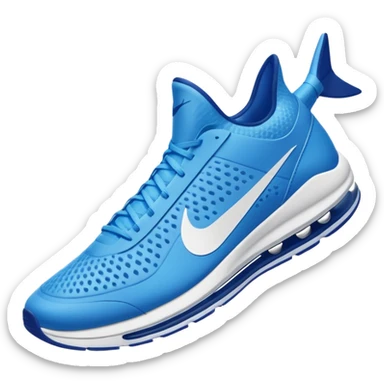 Tiburón con dos zapatos azul nike sticker