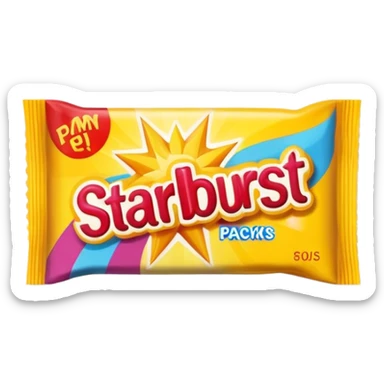 Starburst candy packet sticker