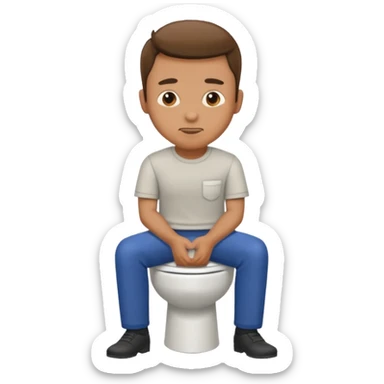 Man about to sit on toilet sticker